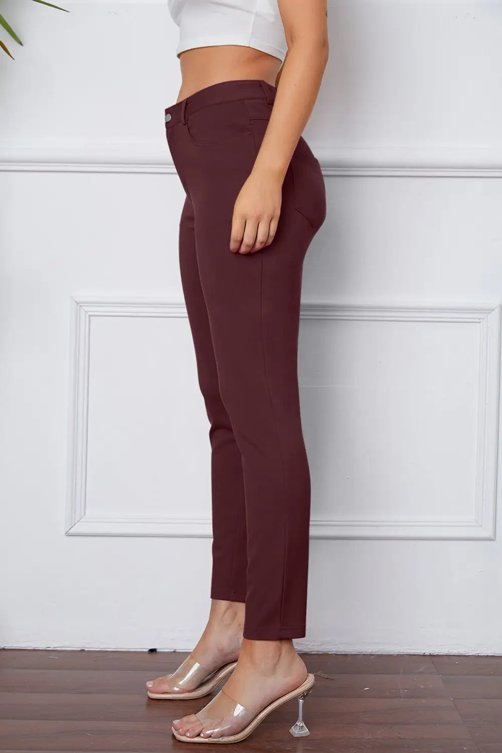 Stretchy Rayon Blend Pants - Pants
