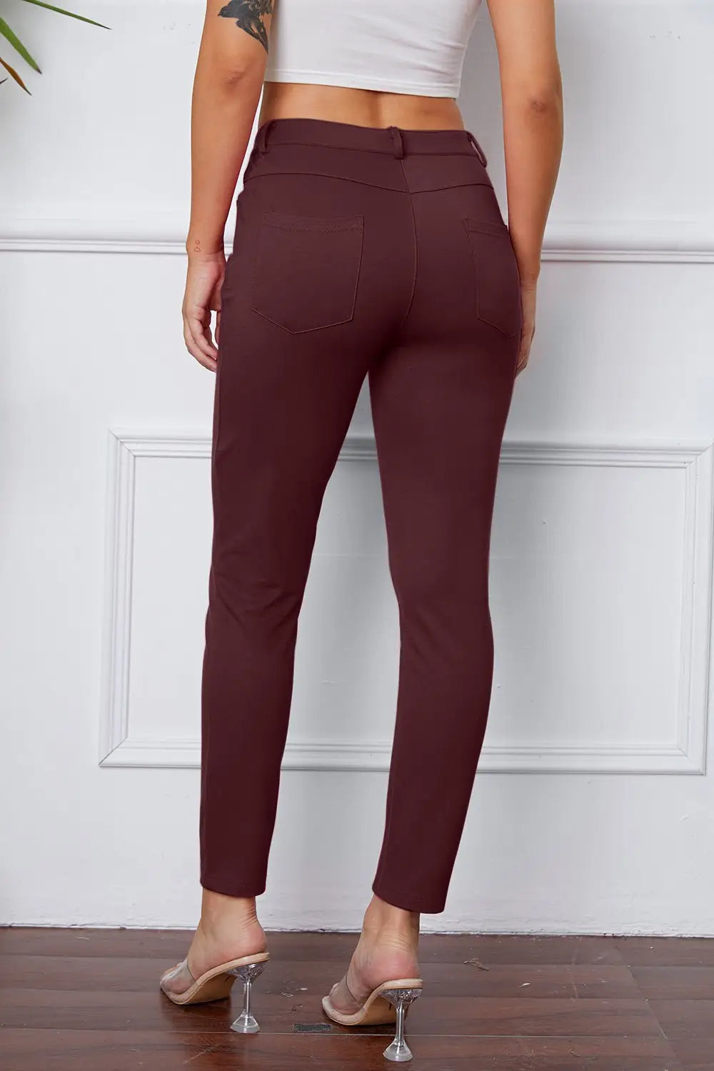 Stretchy Rayon Blend Pants - Pants