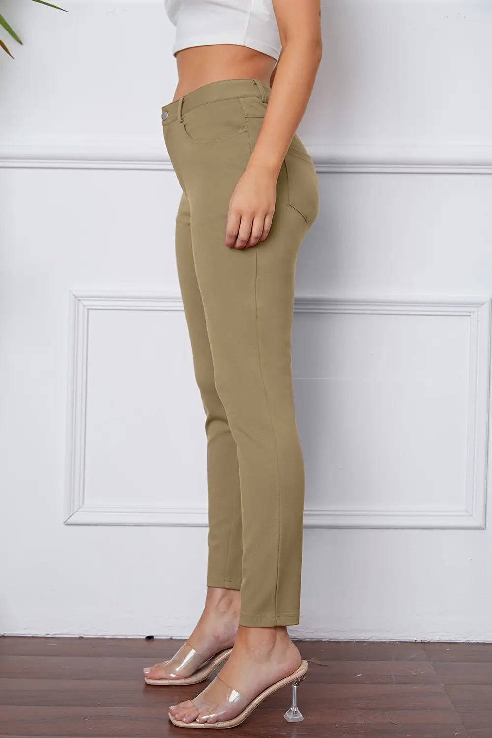 Stretchy Rayon Blend Pants - Pants