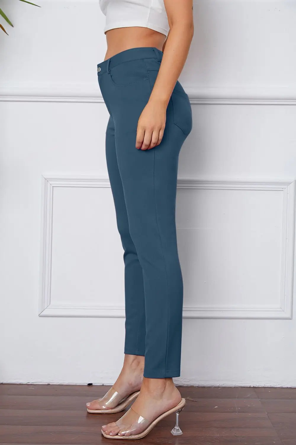 Stretchy Rayon Blend Pants - Pants
