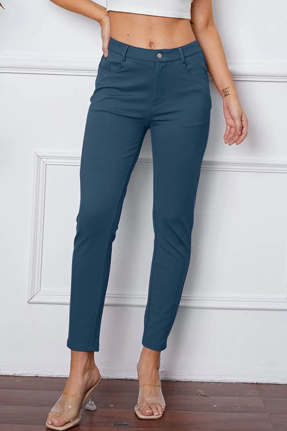 Stretchy Rayon Blend Pants - Pants