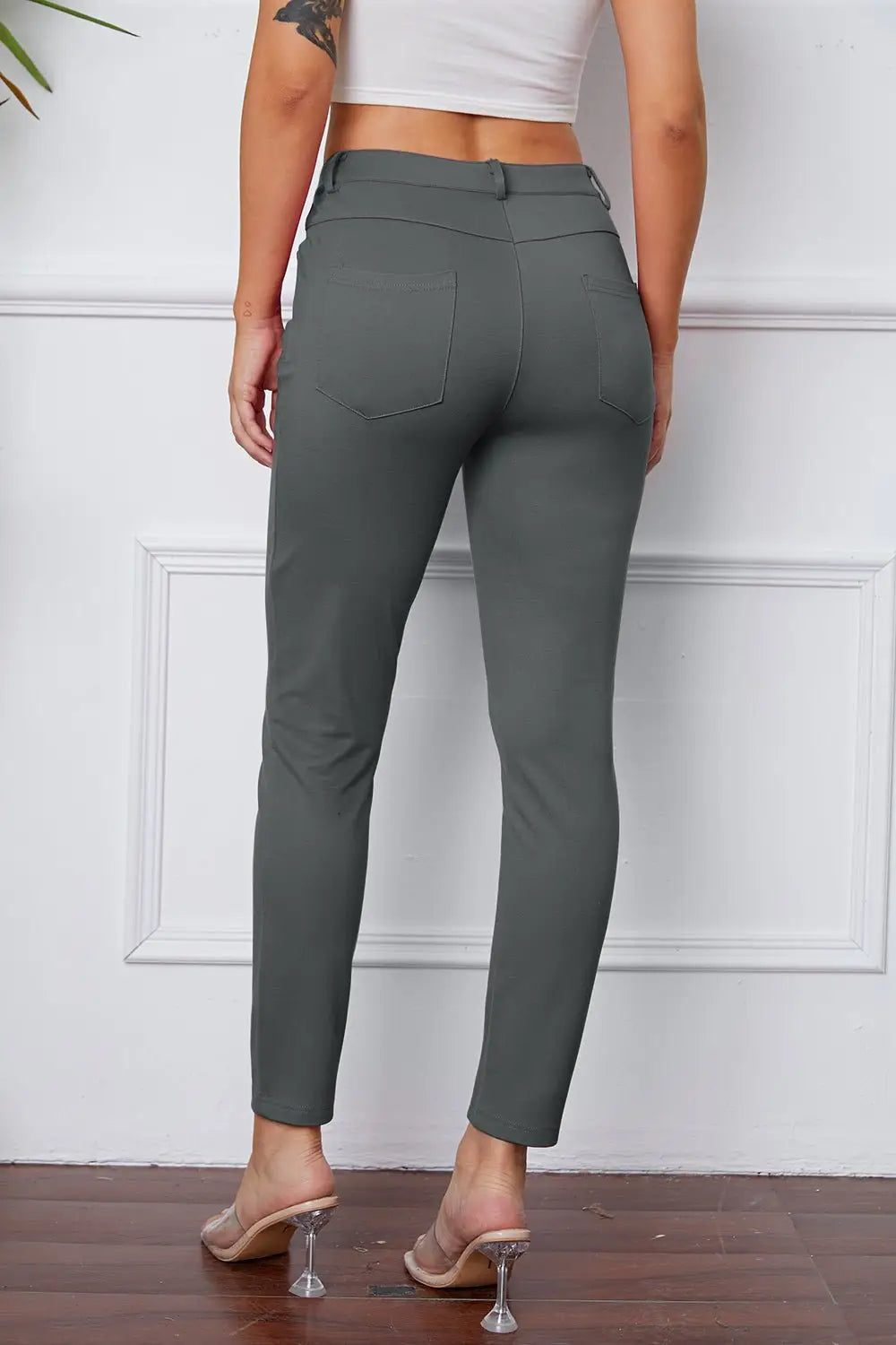 Stretchy Rayon Blend Pants - Pants