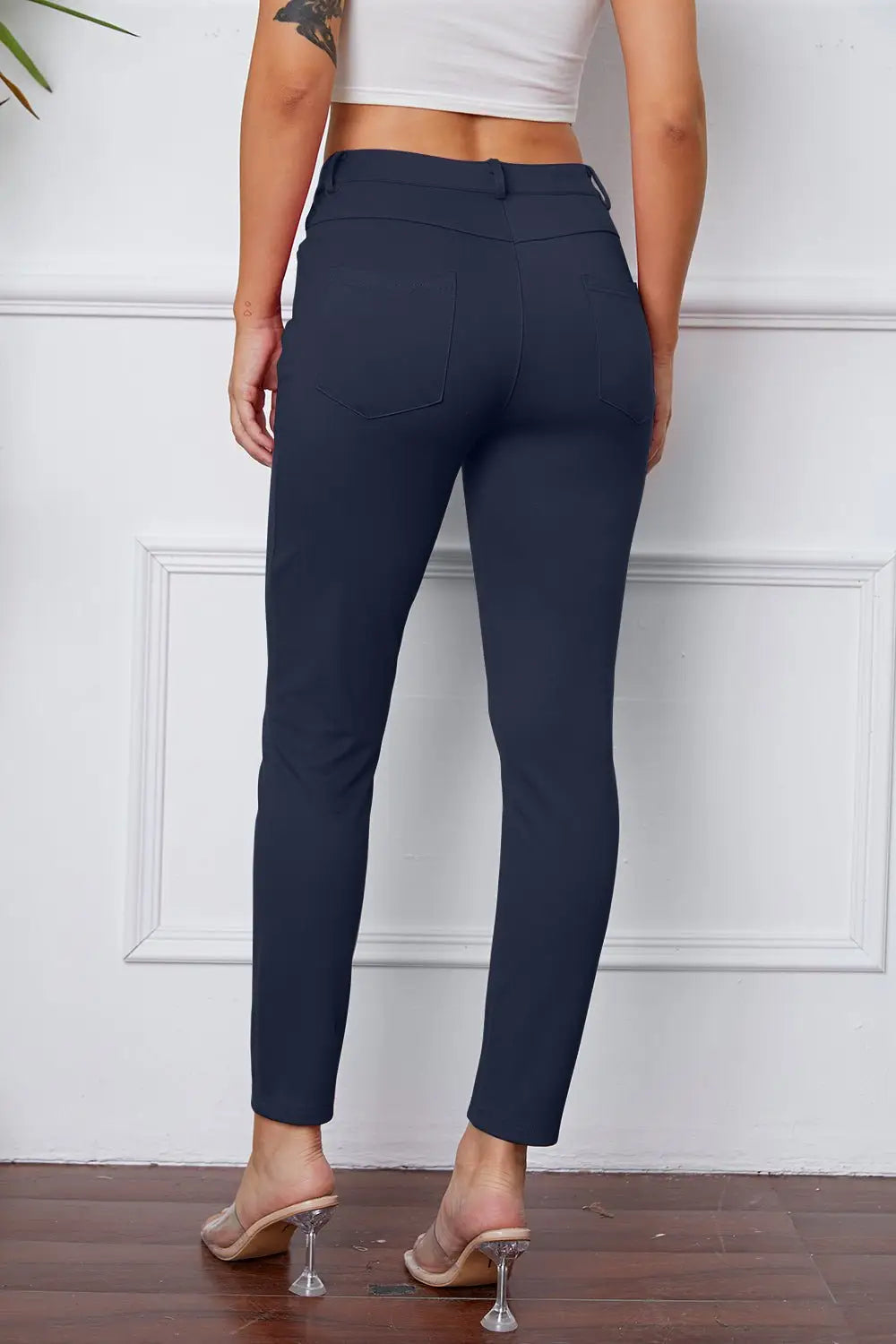 Stretchy Rayon Blend Pants - Pants