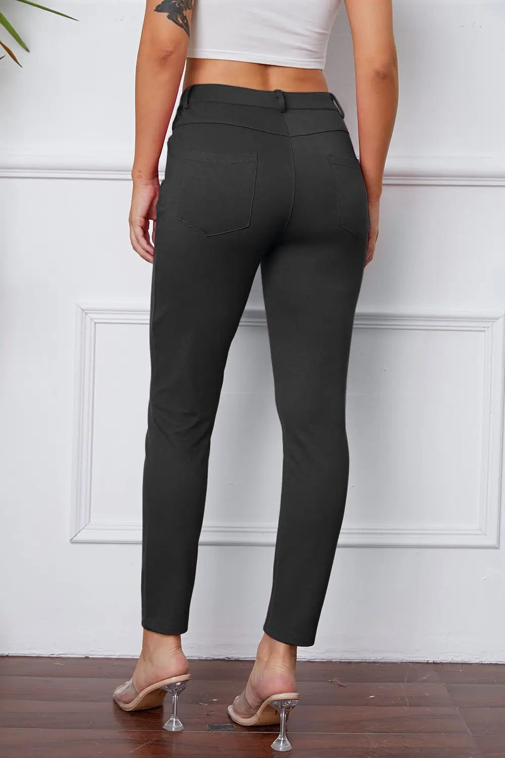 Stretchy Rayon Blend Pants - Pants