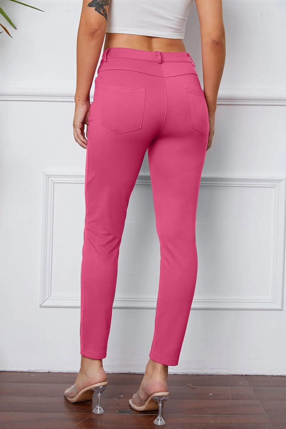 Stretchy Rayon Blend Pants - Pants