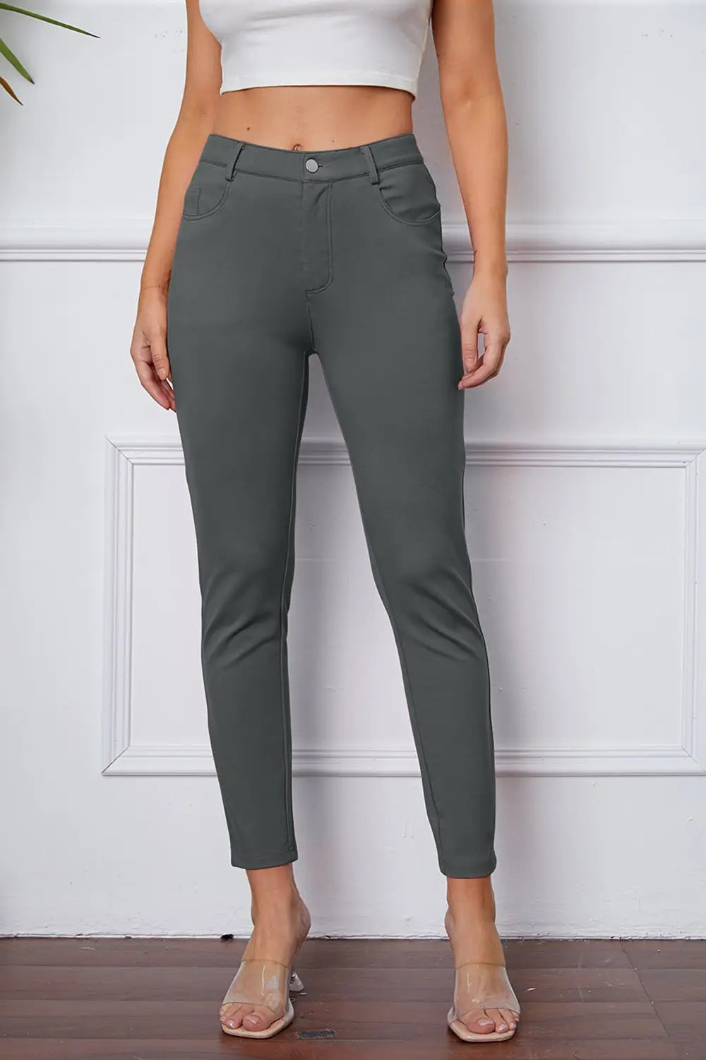 Stretchy Rayon Blend Pants - Pants