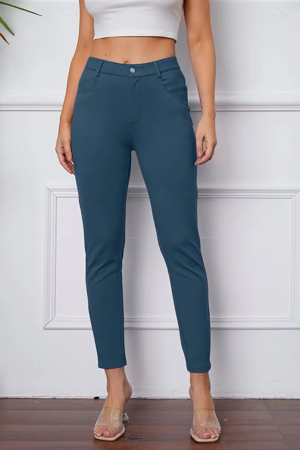 Stretchy Rayon Blend Pants - Pants