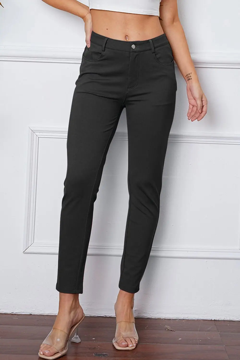 Stretchy Rayon Blend Pants - Pants