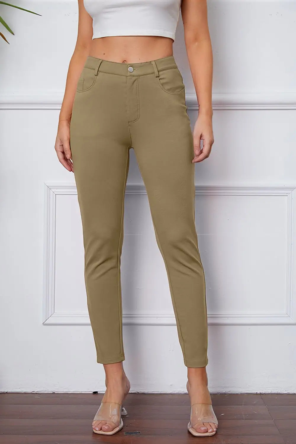 Stretchy Rayon Blend Pants - Pants