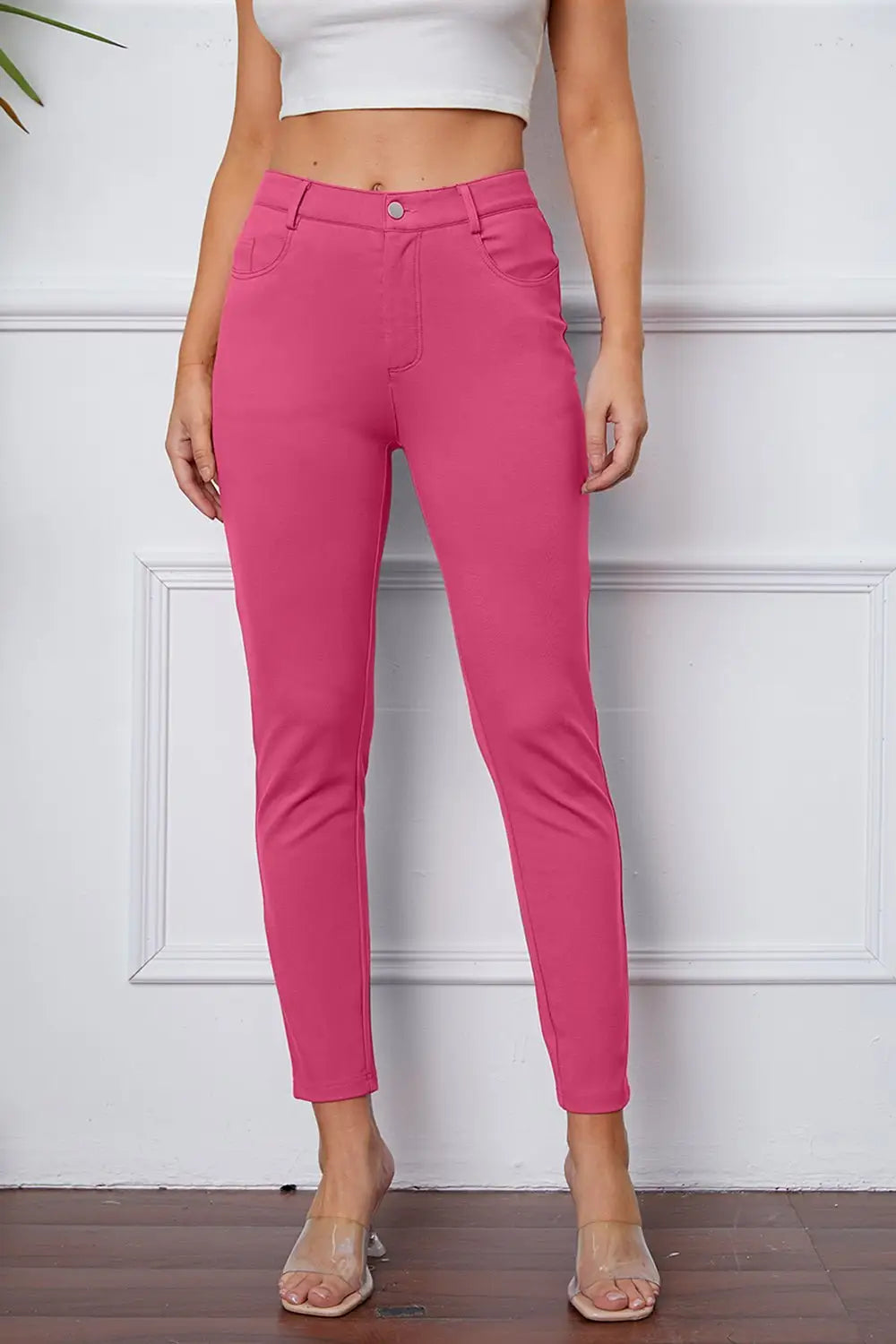 Stretchy Rayon Blend Pants - Pants