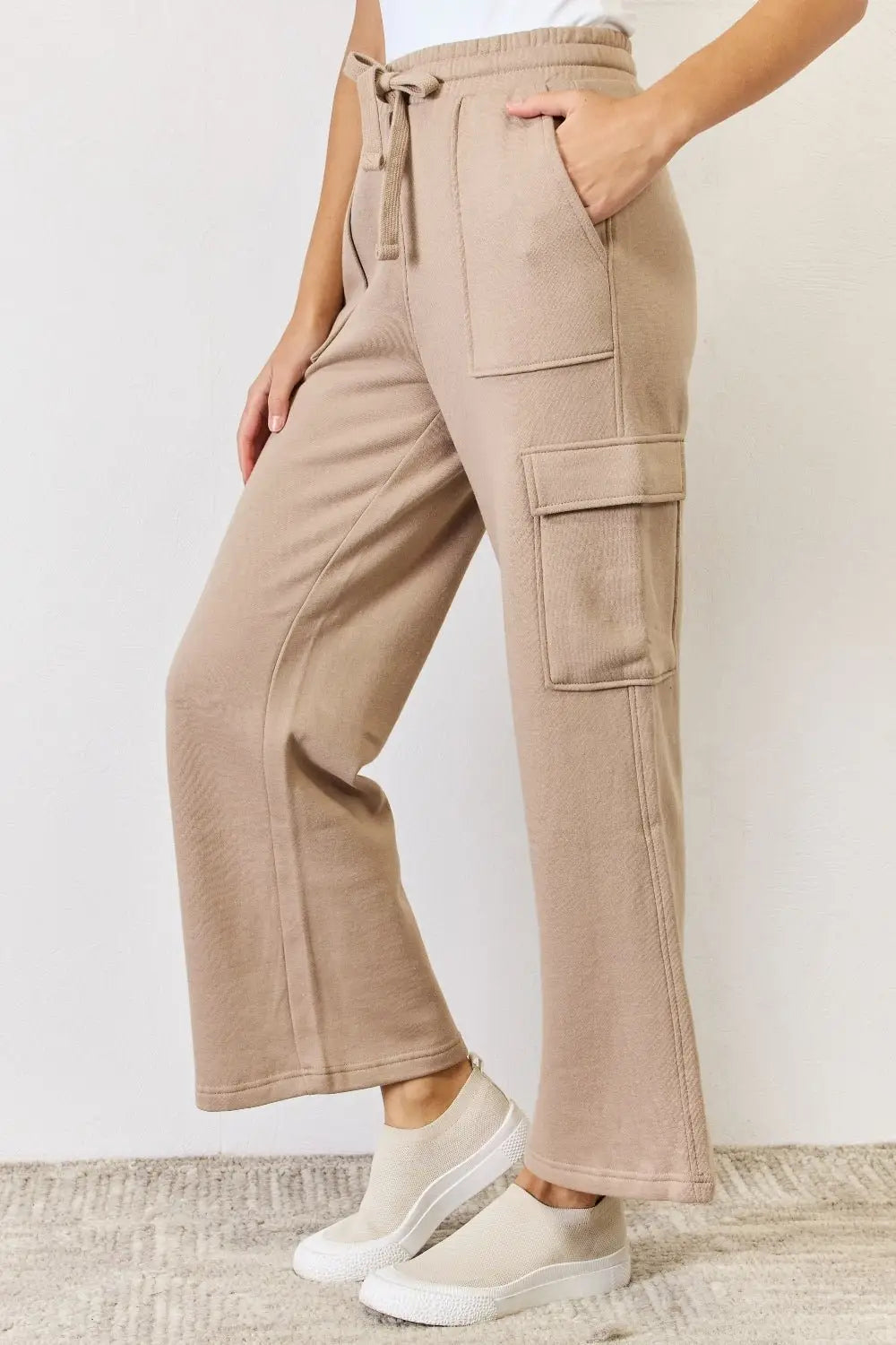 Tan High Waist Cargo Pants - Cargo Pants