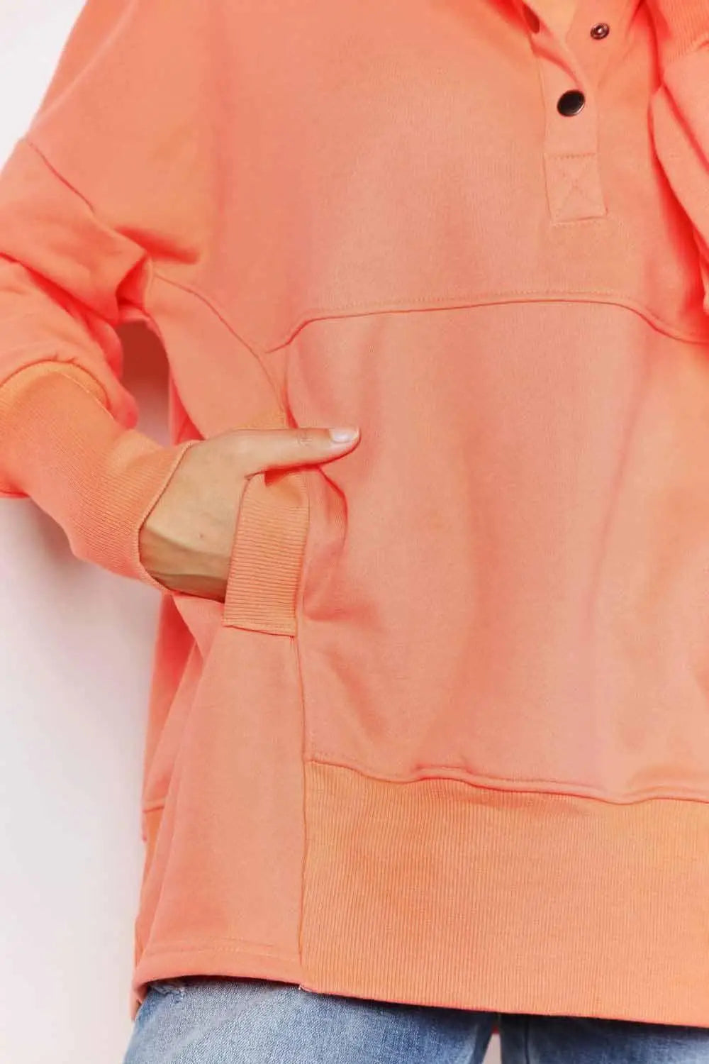 Tangerine Quarter - Snap Hoodie - Hoodies