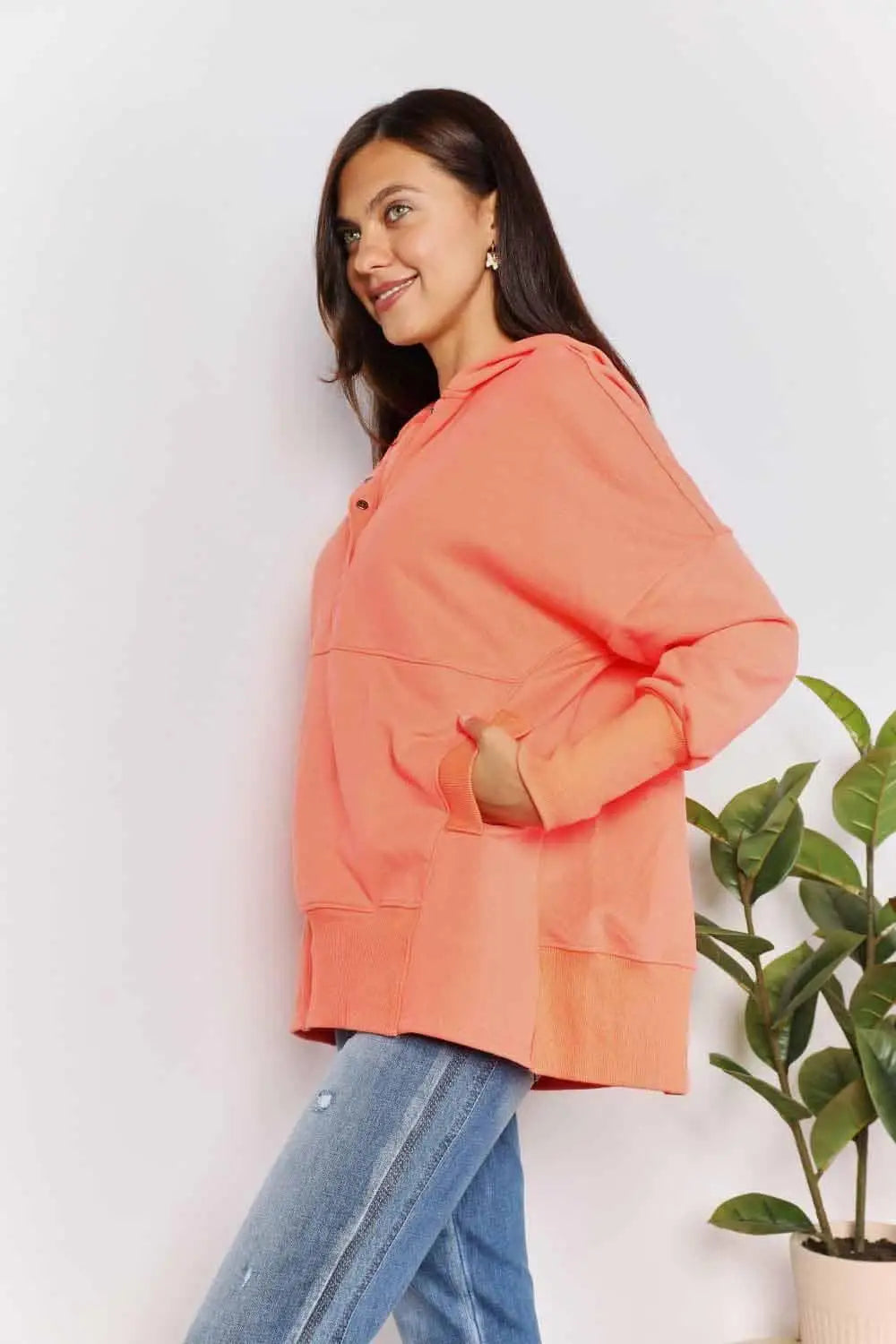 Tangerine Quarter - Snap Hoodie - Hoodies
