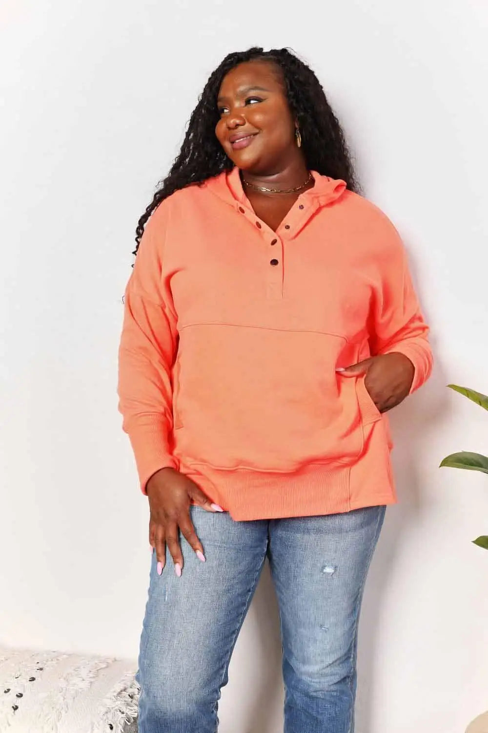 Tangerine Quarter - Snap Hoodie - Hoodies
