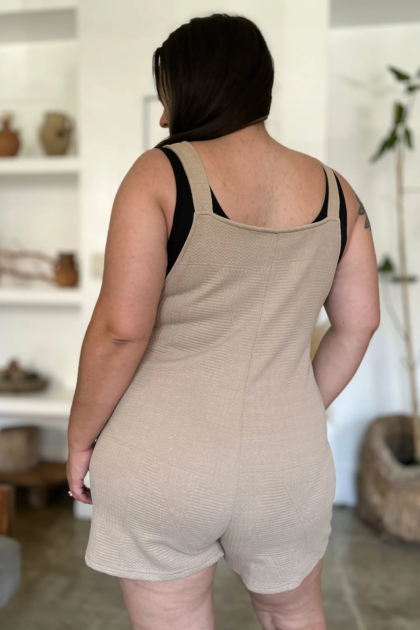 Texture Sleeveless Romper - Eclectage
