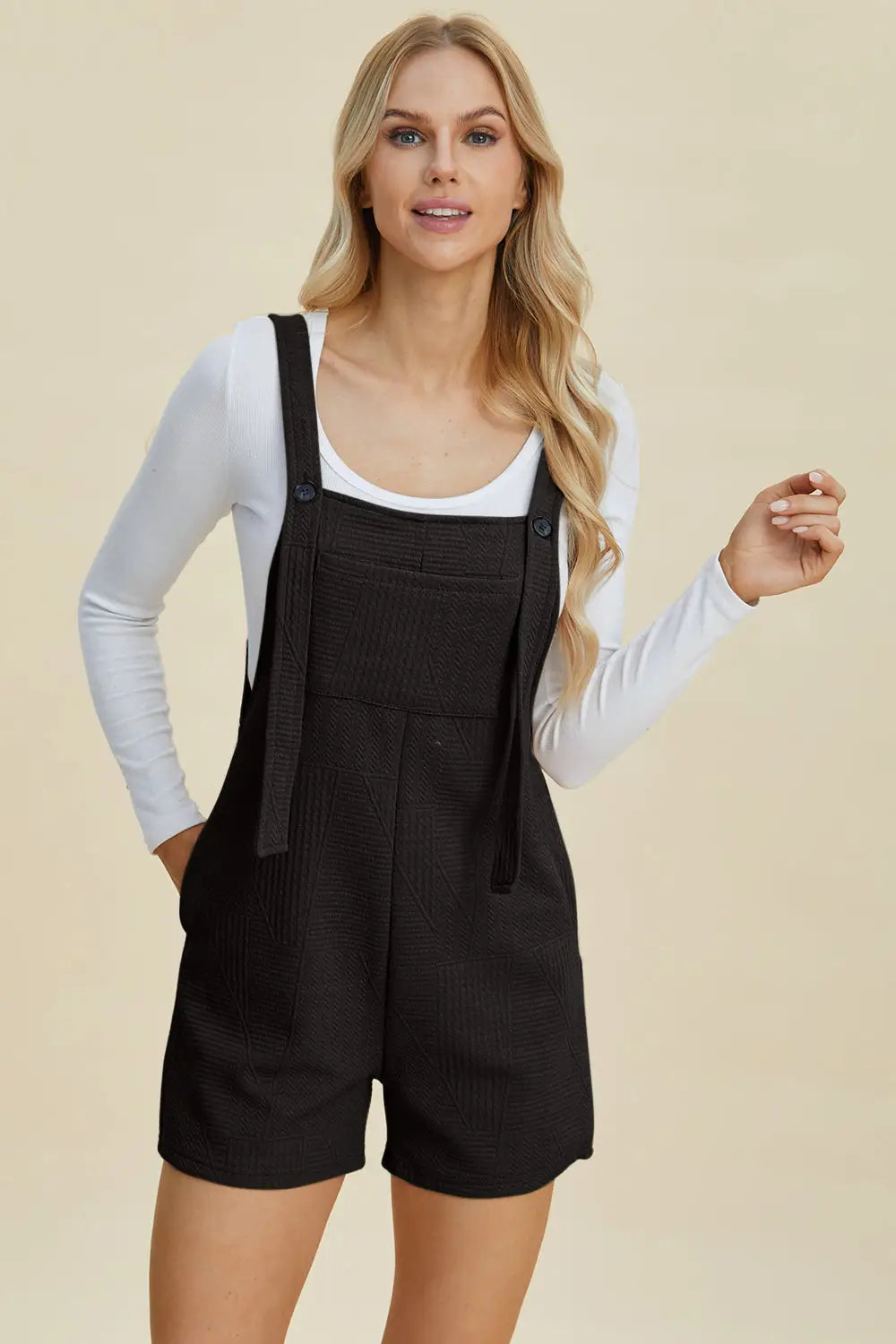 Texture Sleeveless Romper - Eclectage