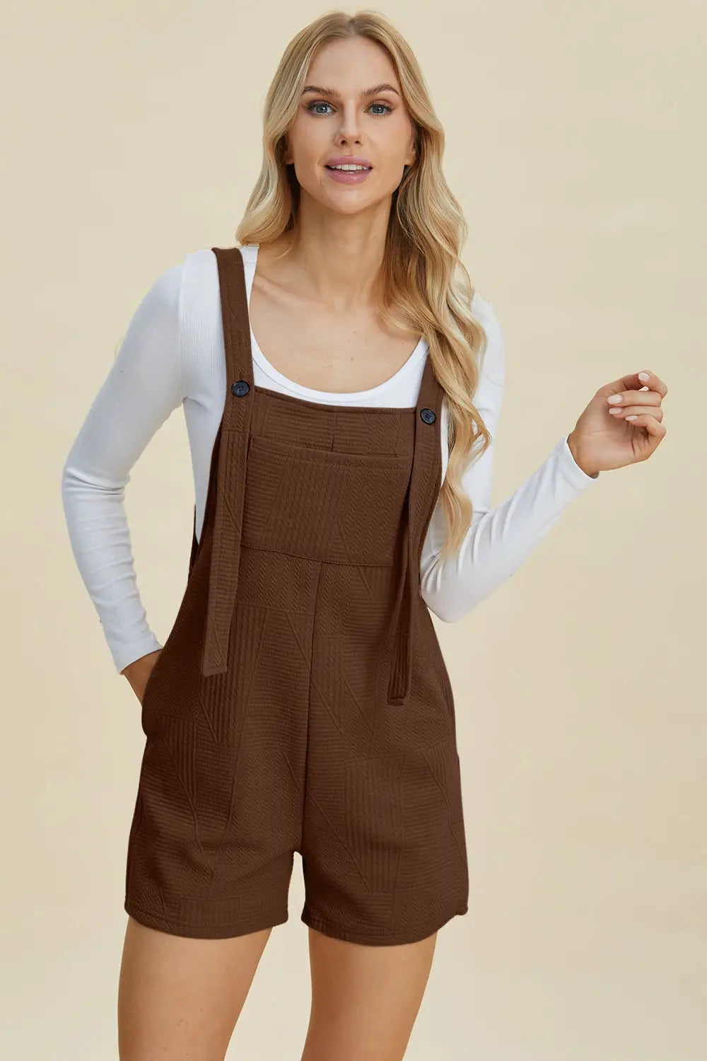 Texture Sleeveless Romper - Eclectage