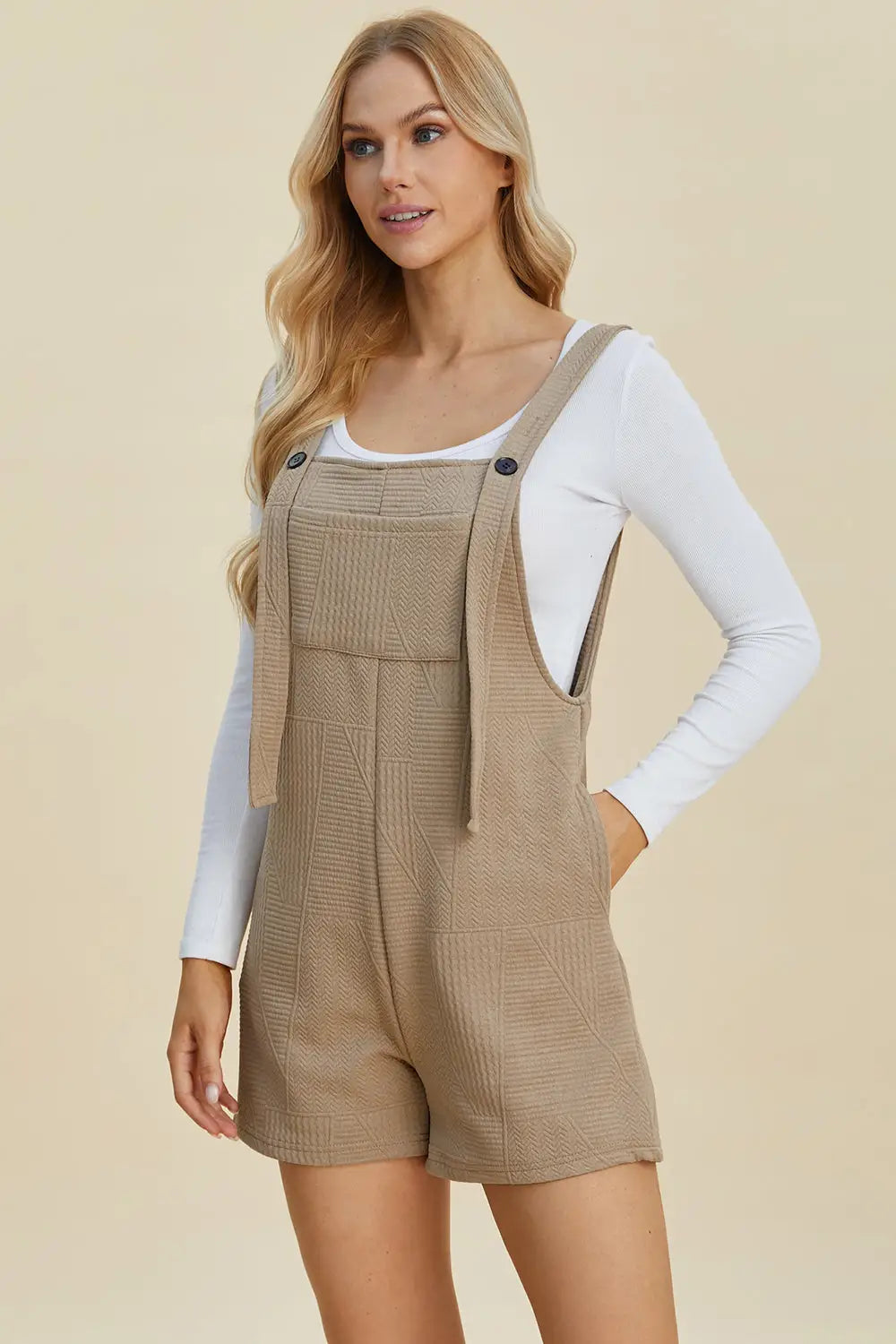Texture Sleeveless Romper - Eclectage