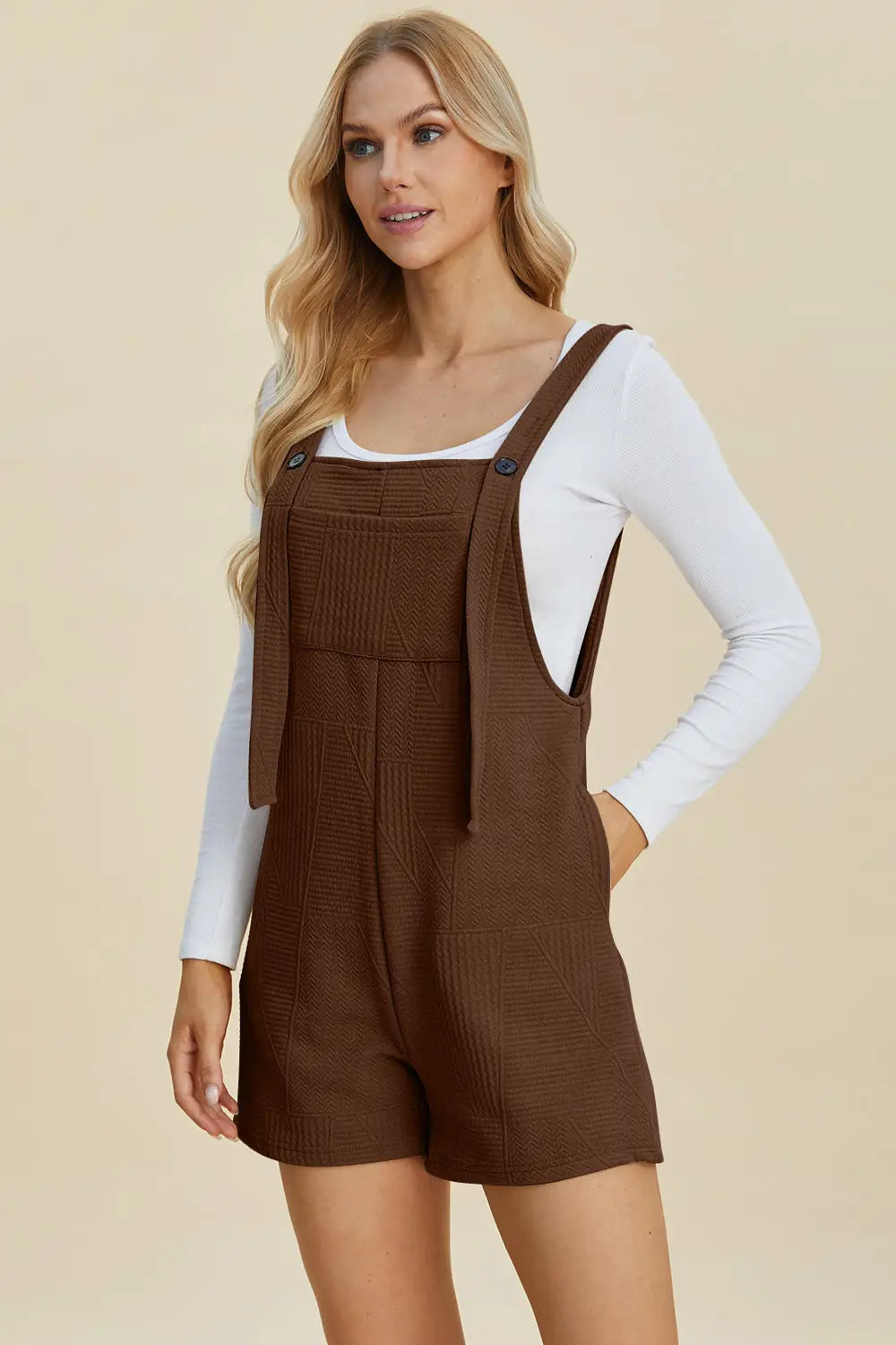Texture Sleeveless Romper - Eclectage