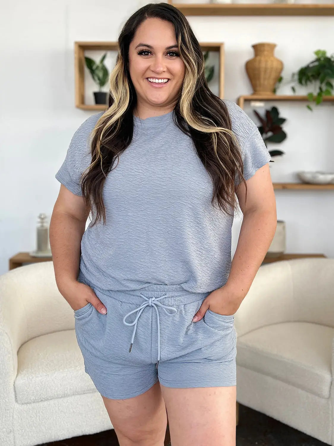 Texture T-Shirt and Shorts Set - Eclectage