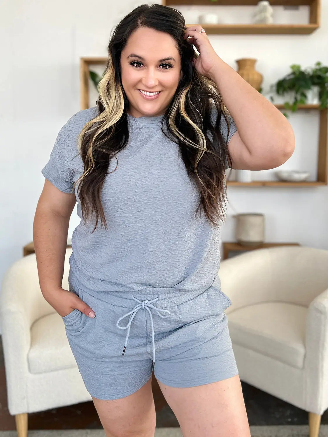 Texture T-Shirt and Shorts Set - Eclectage