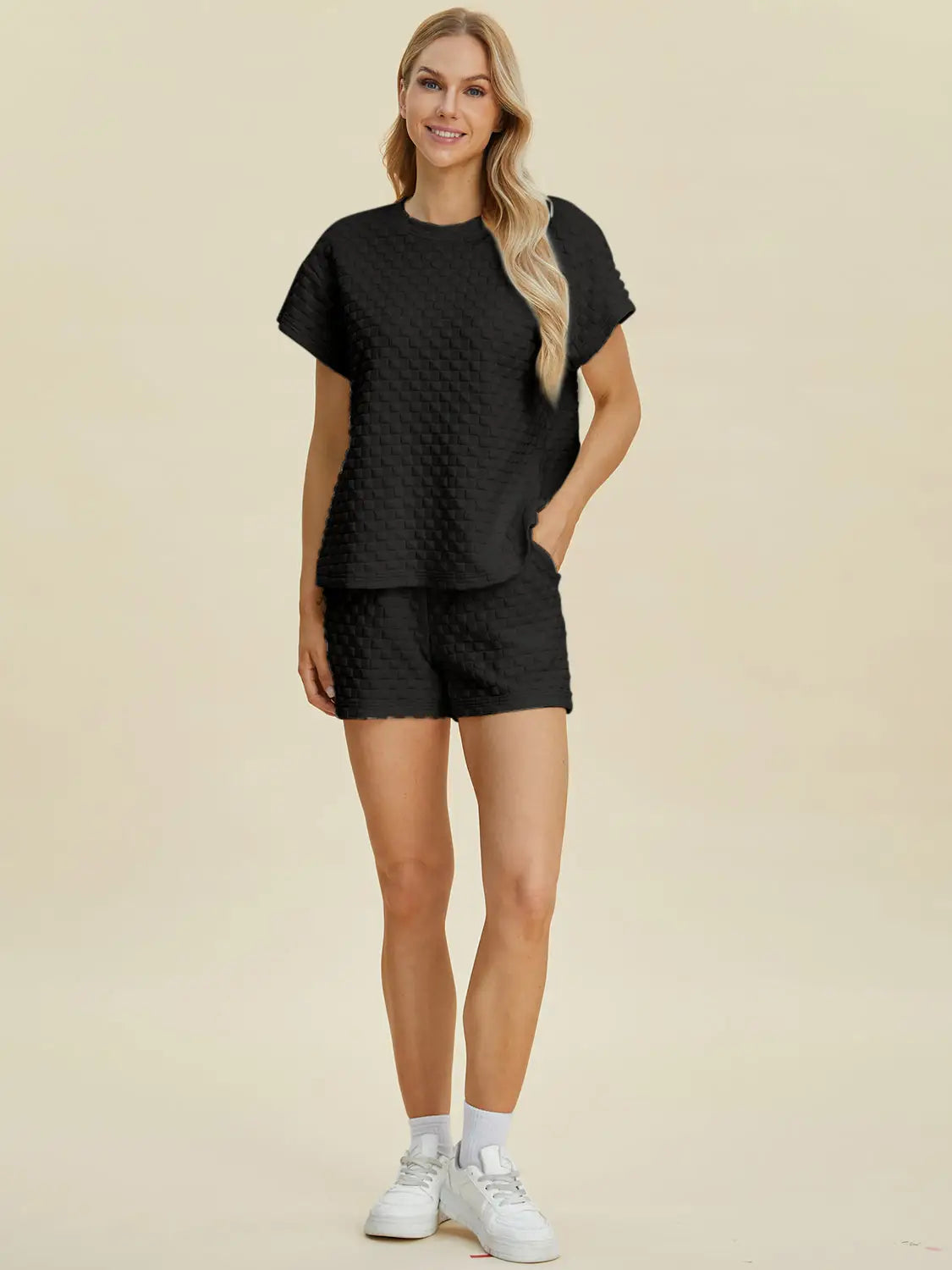 Texture T-Shirt and Shorts Set - Eclectage