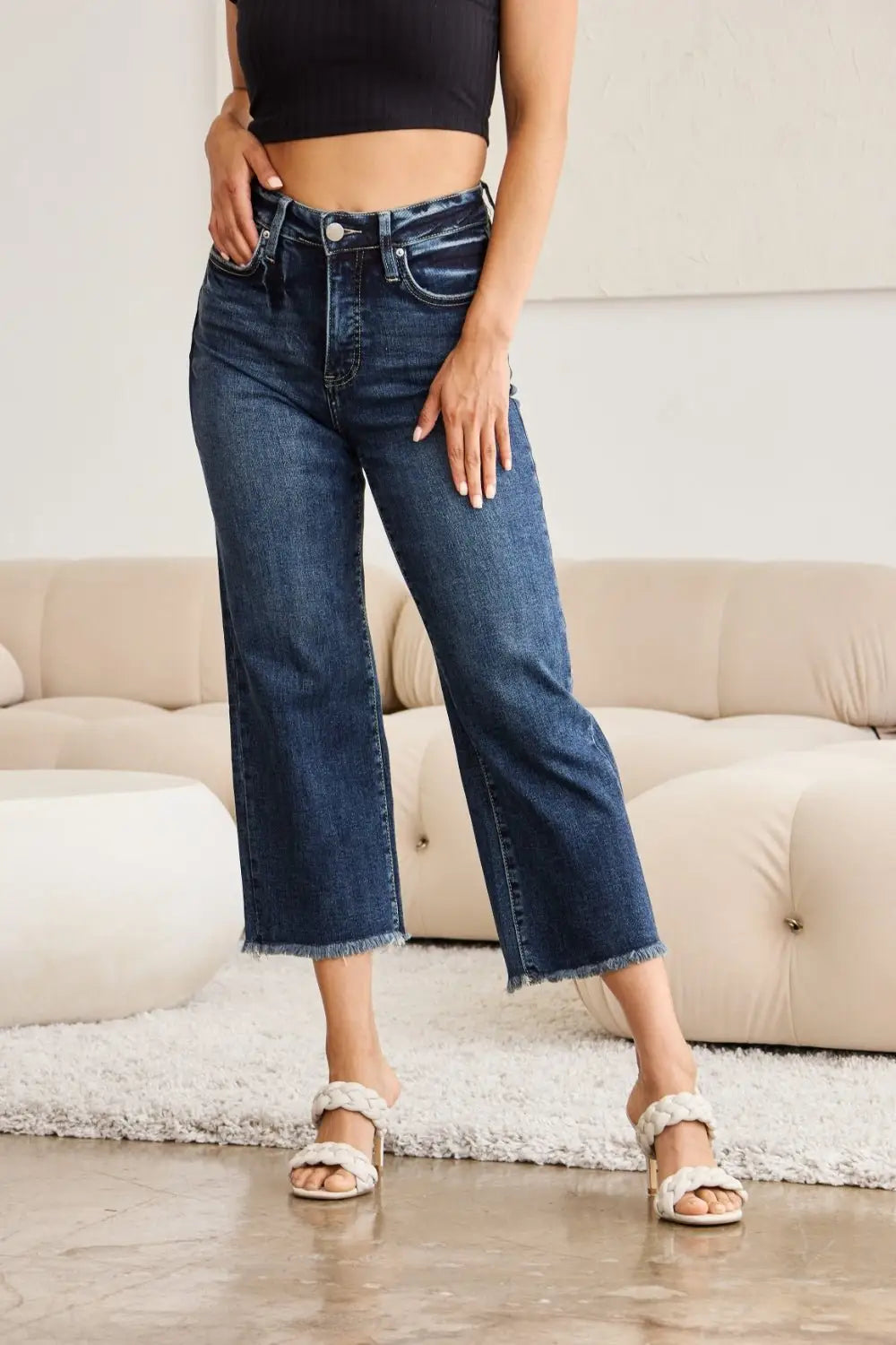 Tummy Control Dark Jeans - Jeans