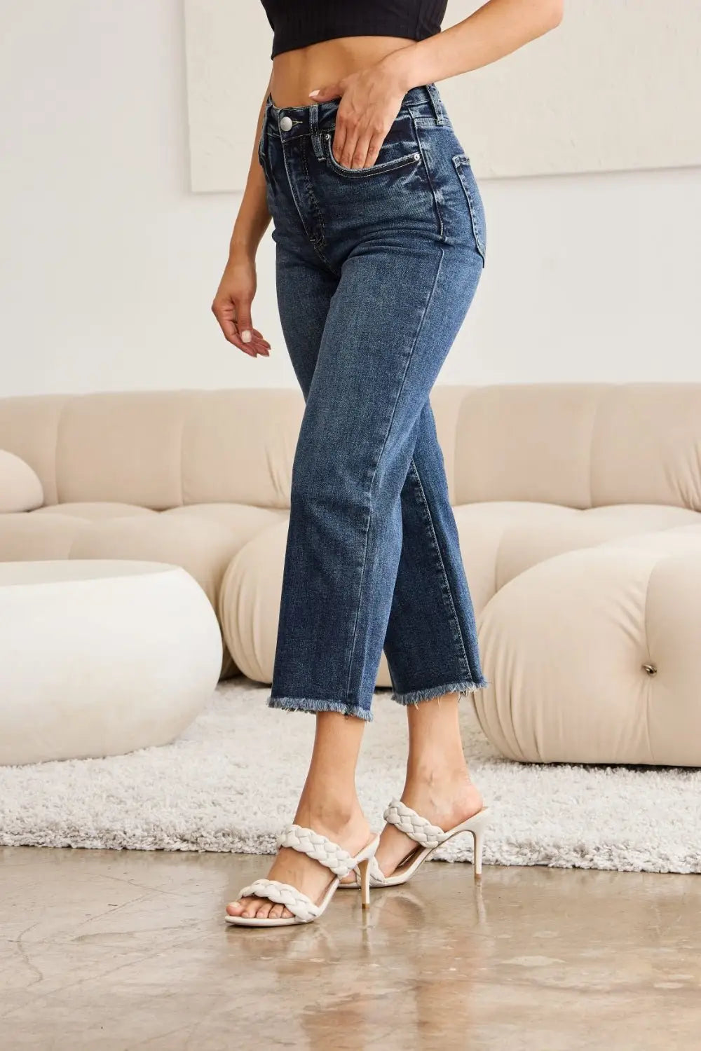 Tummy Control Dark Jeans - Jeans