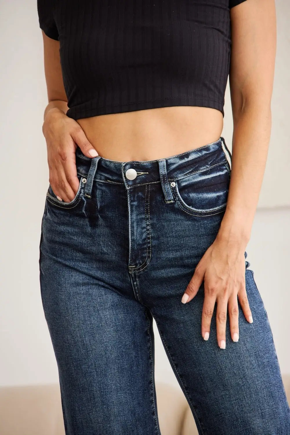 Tummy Control Dark Jeans - Jeans