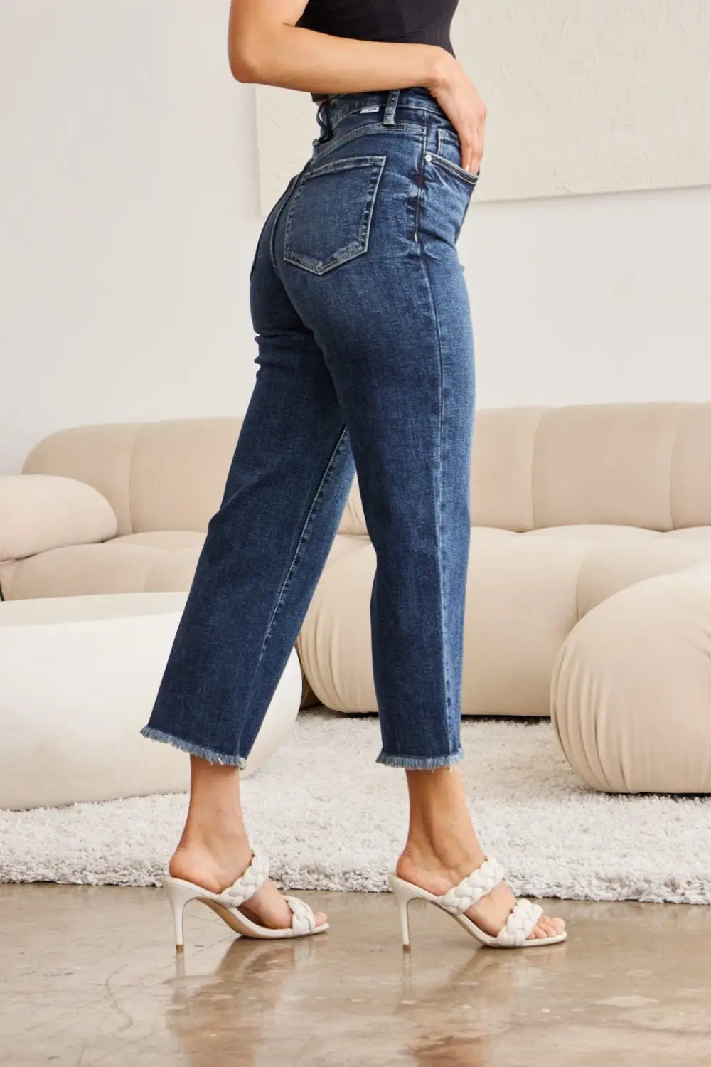 Tummy Control Dark Jeans - Jeans