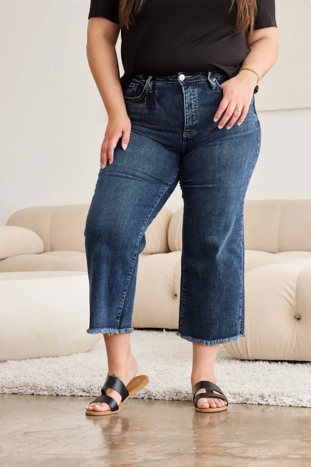 Tummy Control Dark Jeans - Jeans