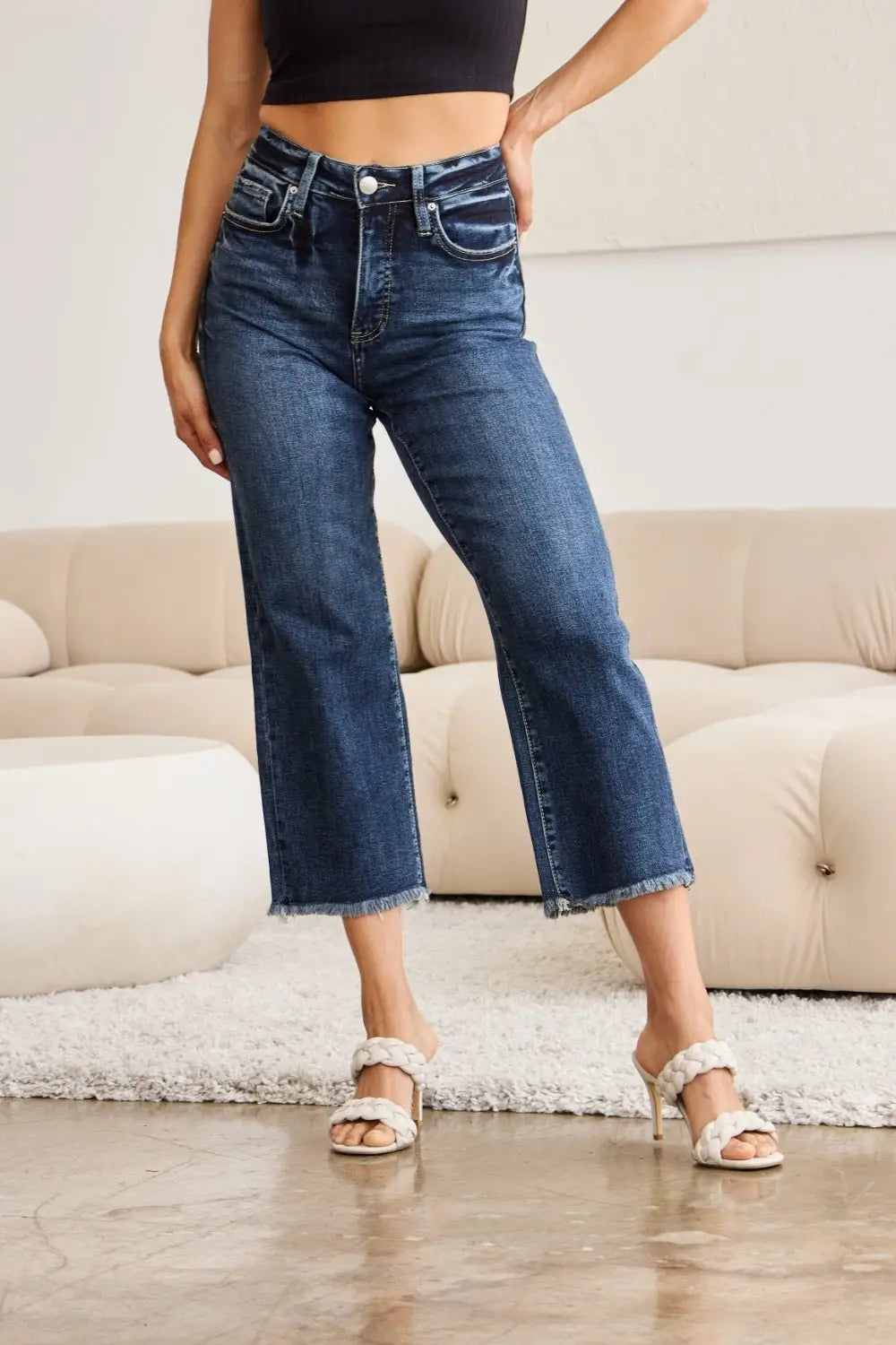 Tummy Control Dark Jeans - Jeans