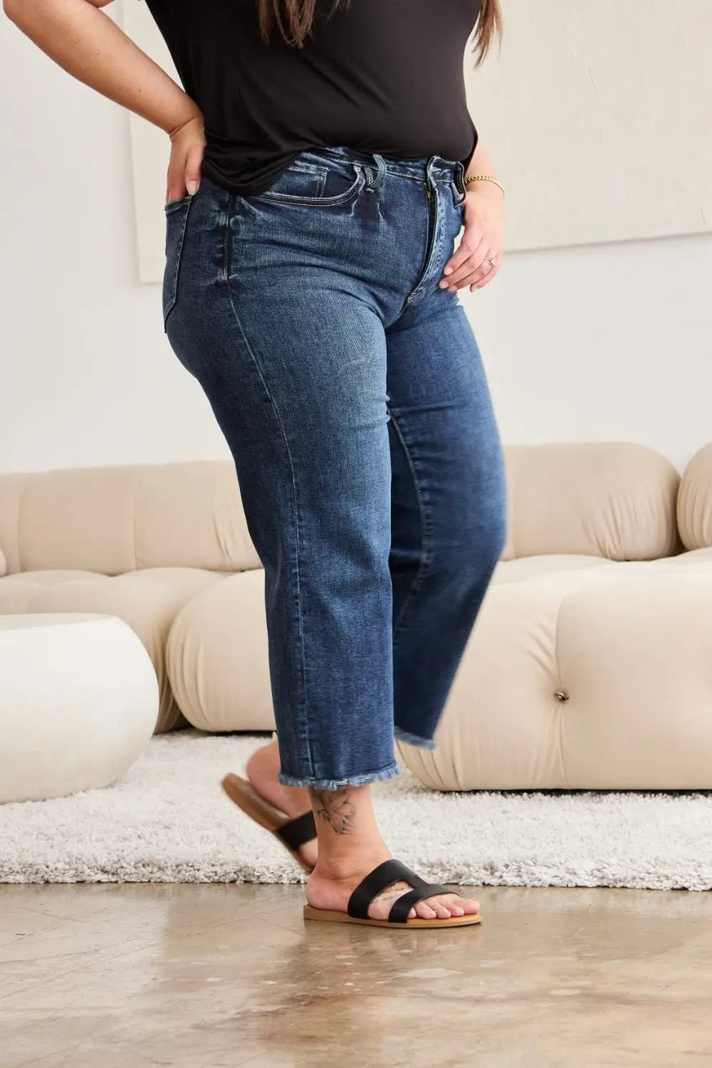 Tummy Control Dark Jeans - Jeans