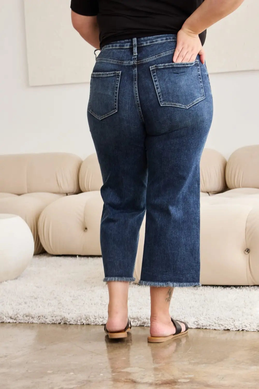 Tummy Control Dark Jeans - Jeans