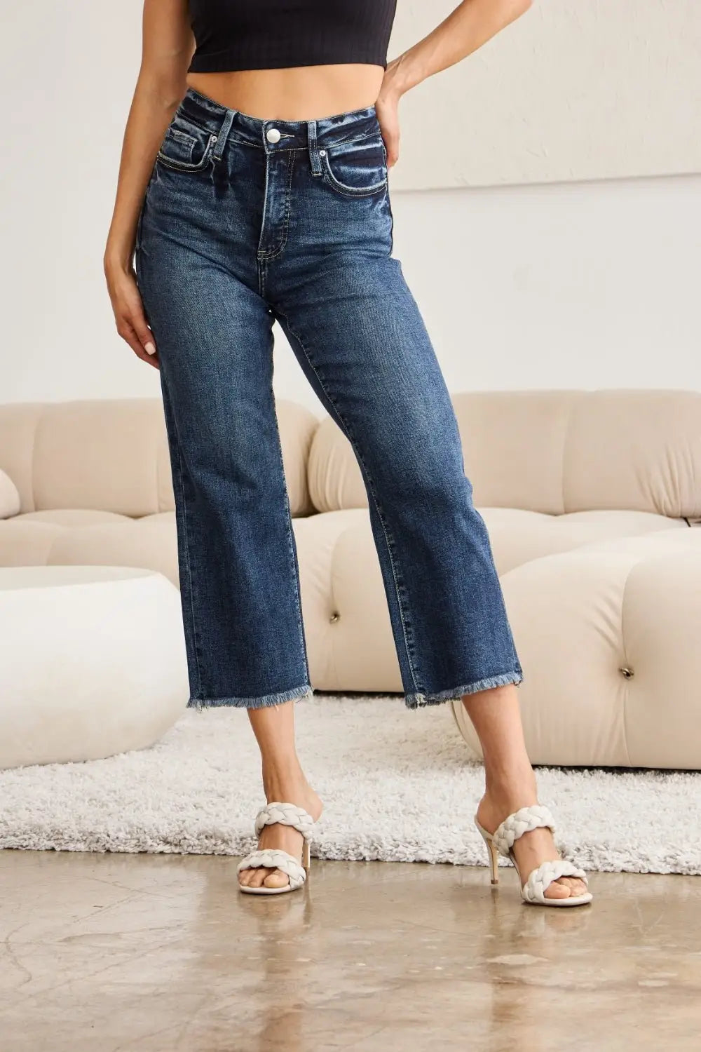 Tummy Control Dark Jeans - Jeans