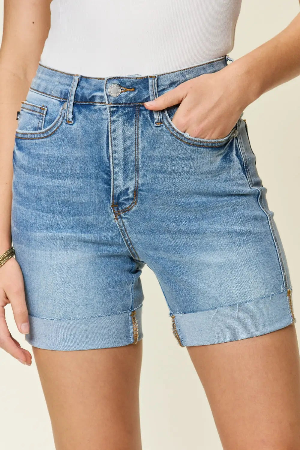 Tummy Control Denim Shorts - Eclectage