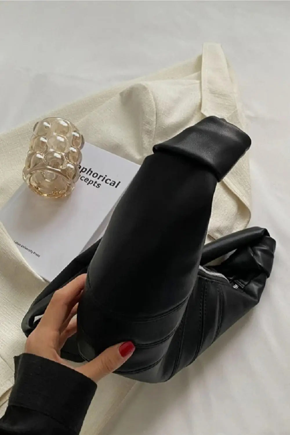 Vegan Leather Croissant Crossbody Bag - Eclectage