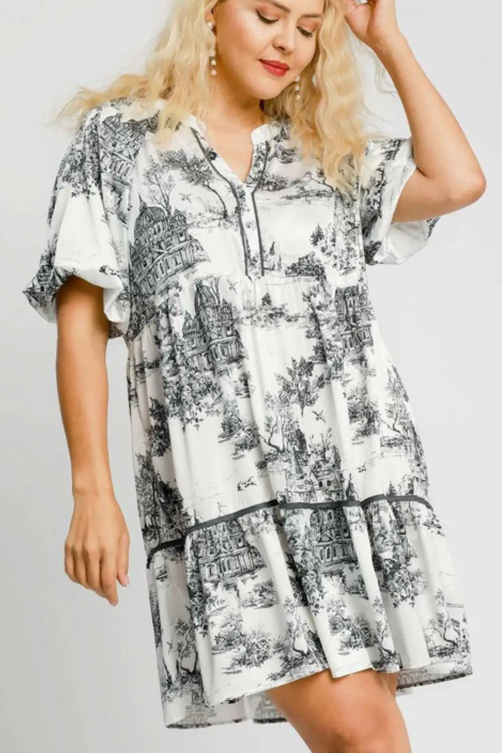 Black Landscape Print Dress - Eclectage