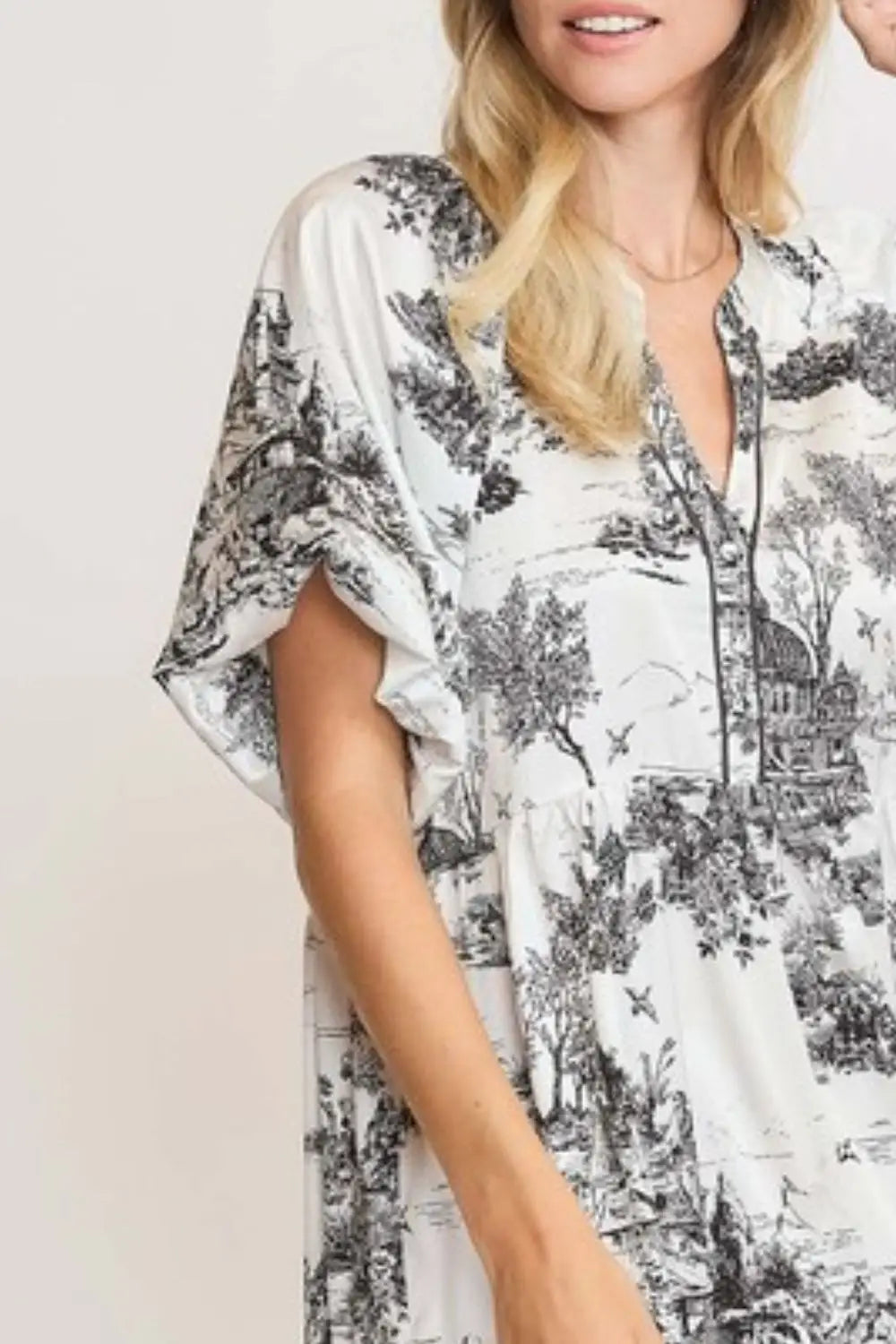 Black Landscape Print Dress - Eclectage