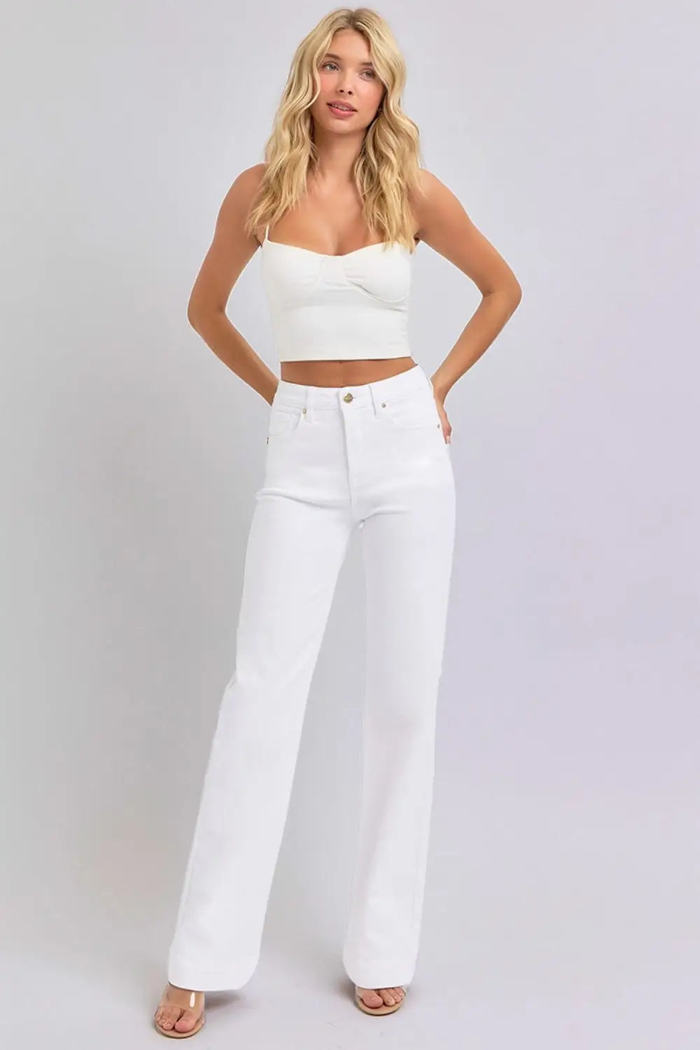 RISEN Full Size High Waist Straight Jeans - Eclectage