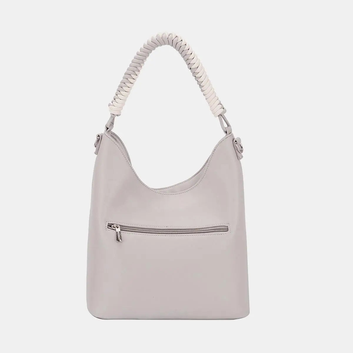 Woven Handle PU Leather Handbag - Eclectage