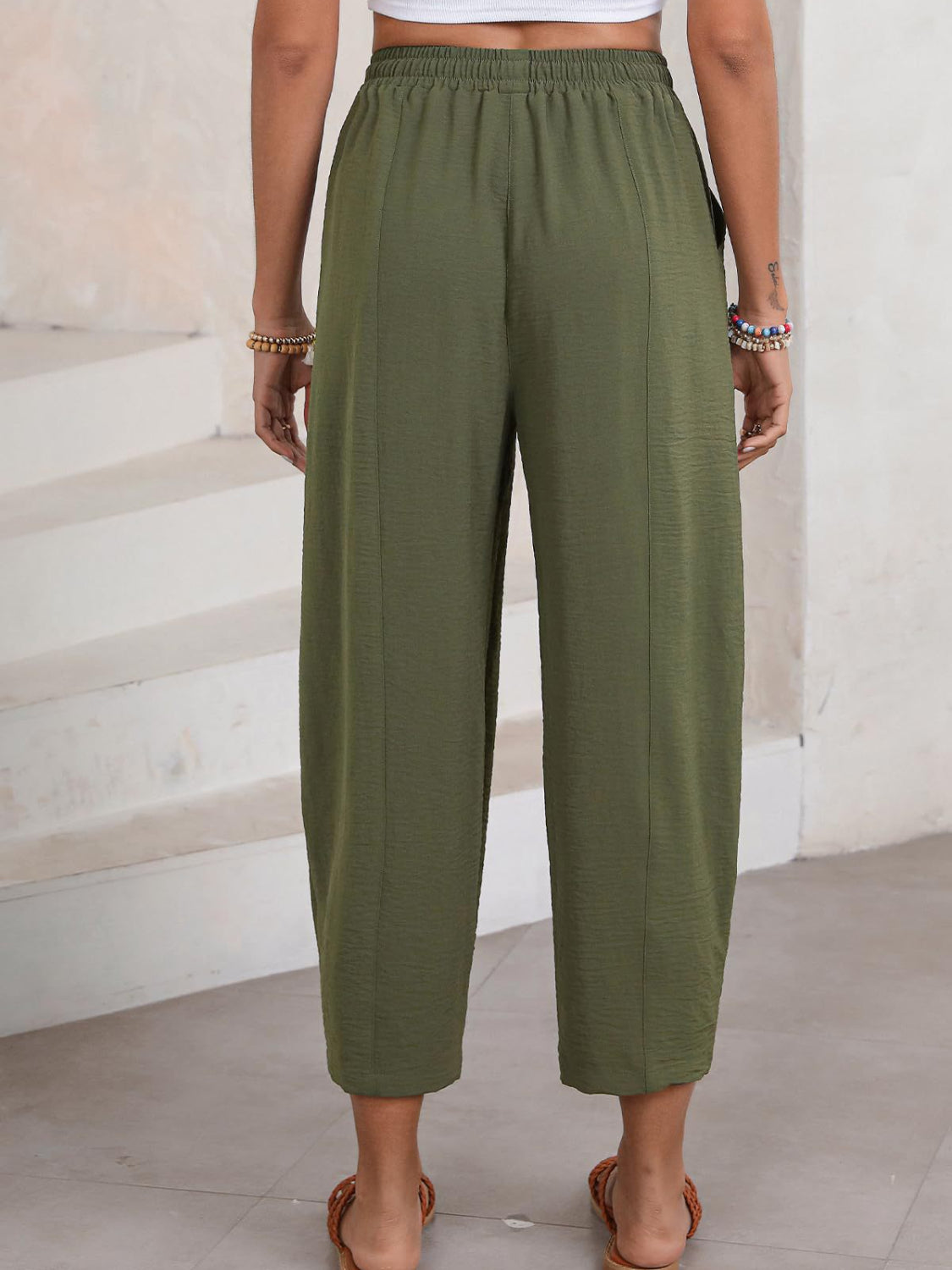 Cropped Jogger Pants - Eclectage