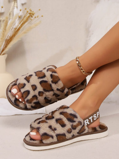 Leopard Open Toe Slippers