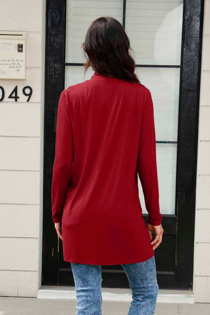 Open Front Long Sleeve Cardigan with Pockets - Eclectage