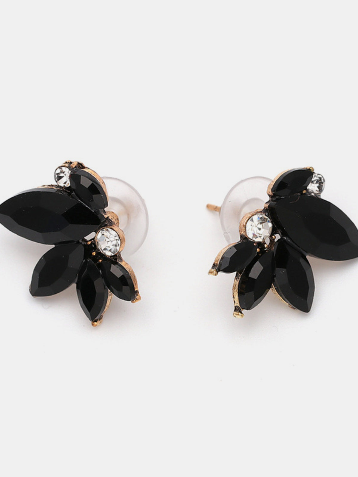 Rhinestone Flower Stud Earrings - Eclectage