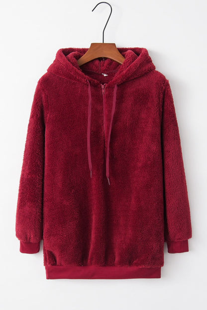 Teddy Hoodie with Quarter-Zip - Eclectage