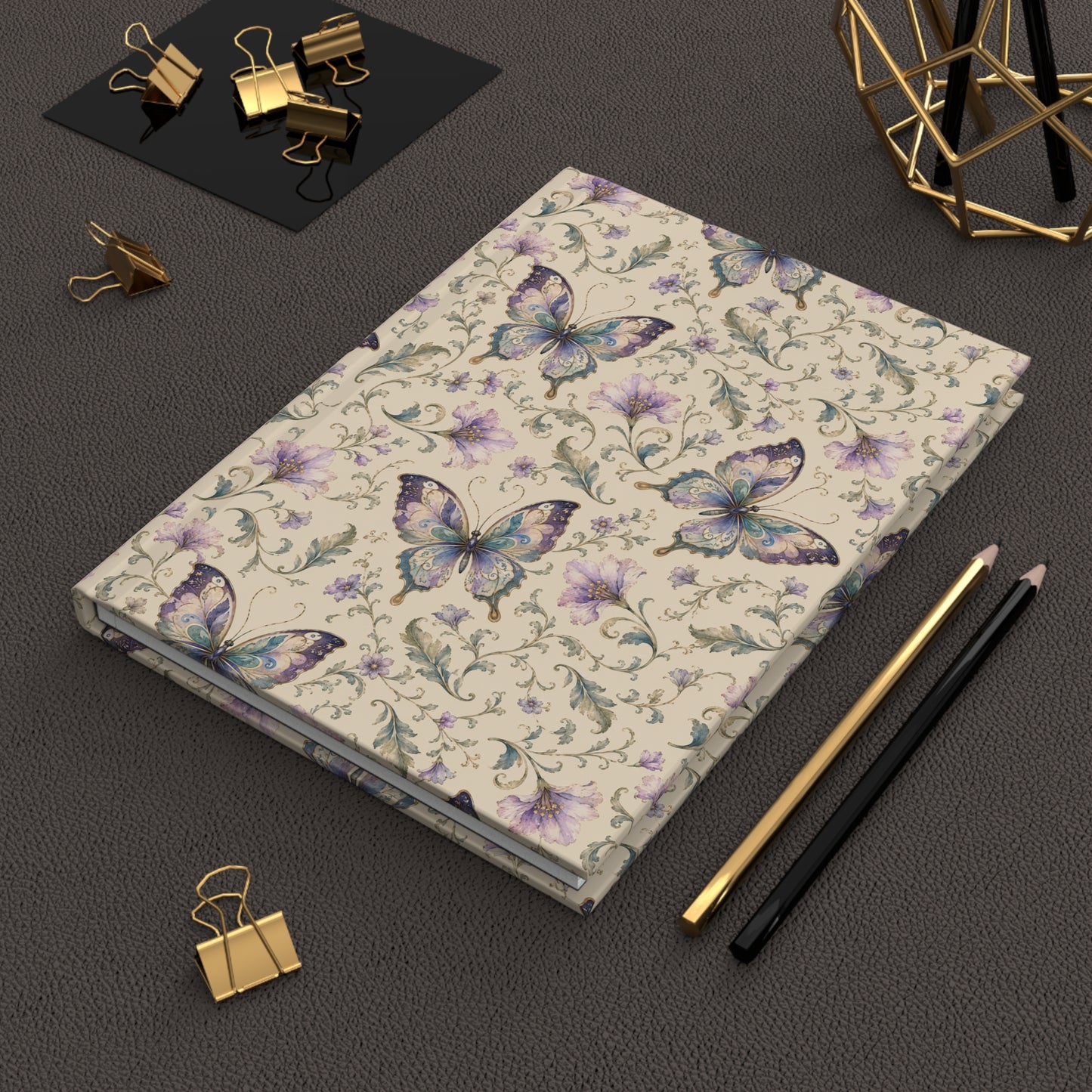 Butterfly Floral Hardcover Lined Journal