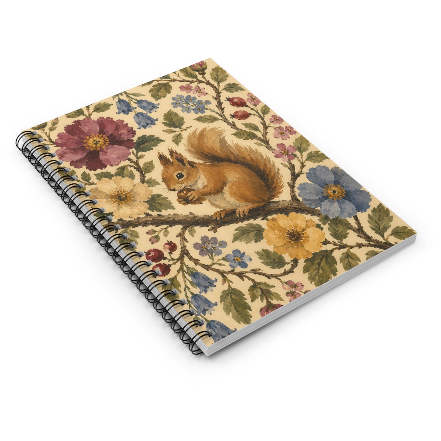 Squirrel Floral Spiral Notebook
