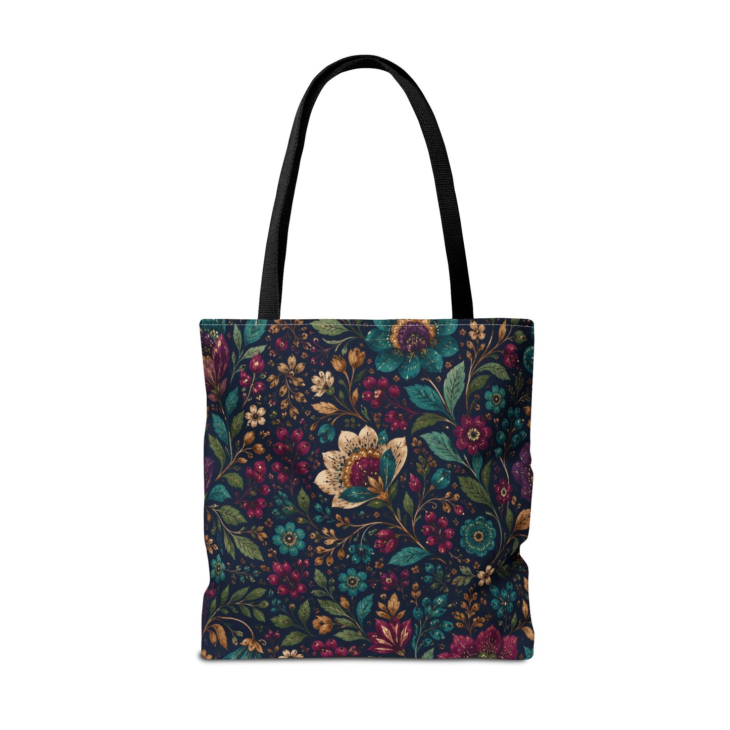 Dark Boho Floral Jewel Tone Tote Bag