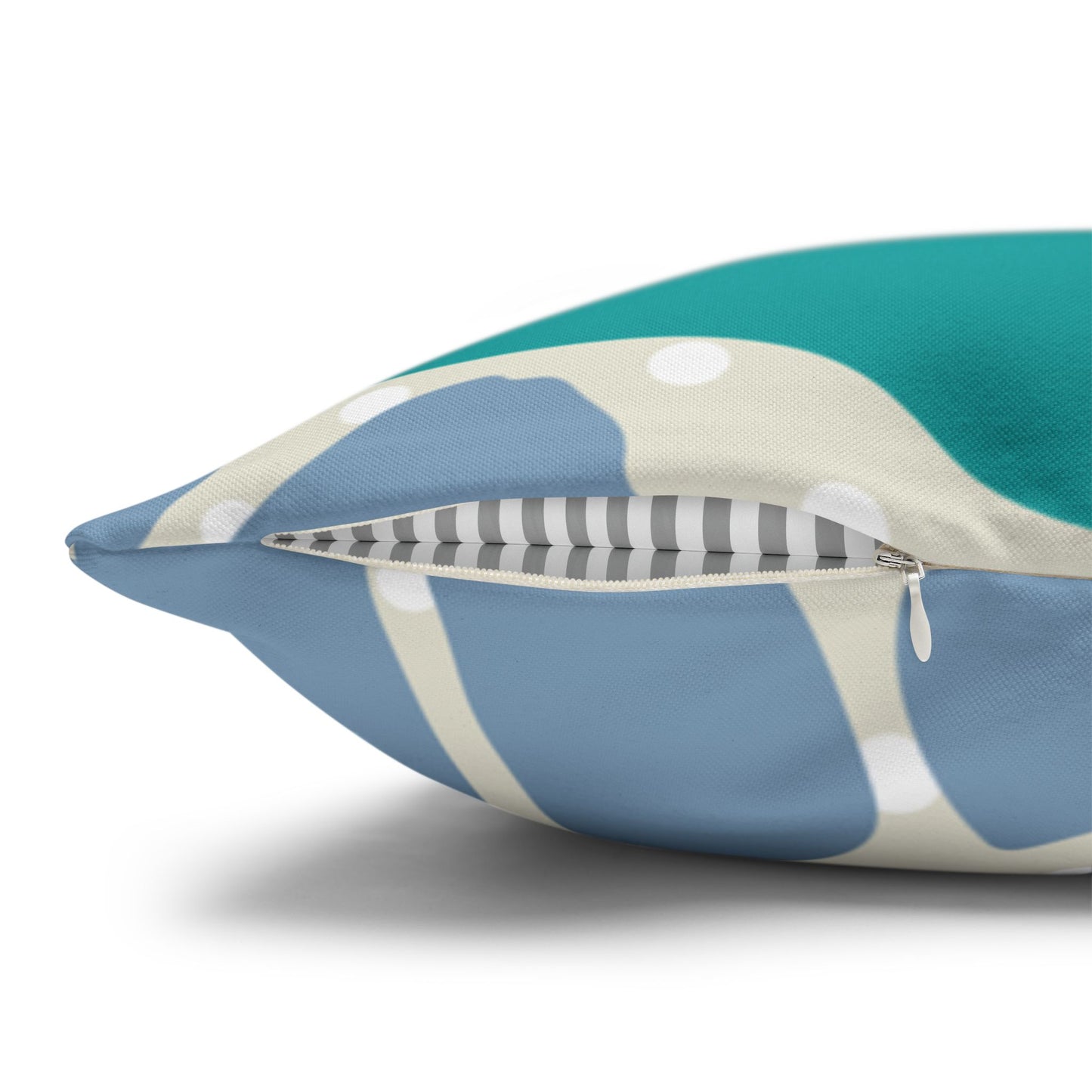 Blue Floral Dotted Pillow Cover